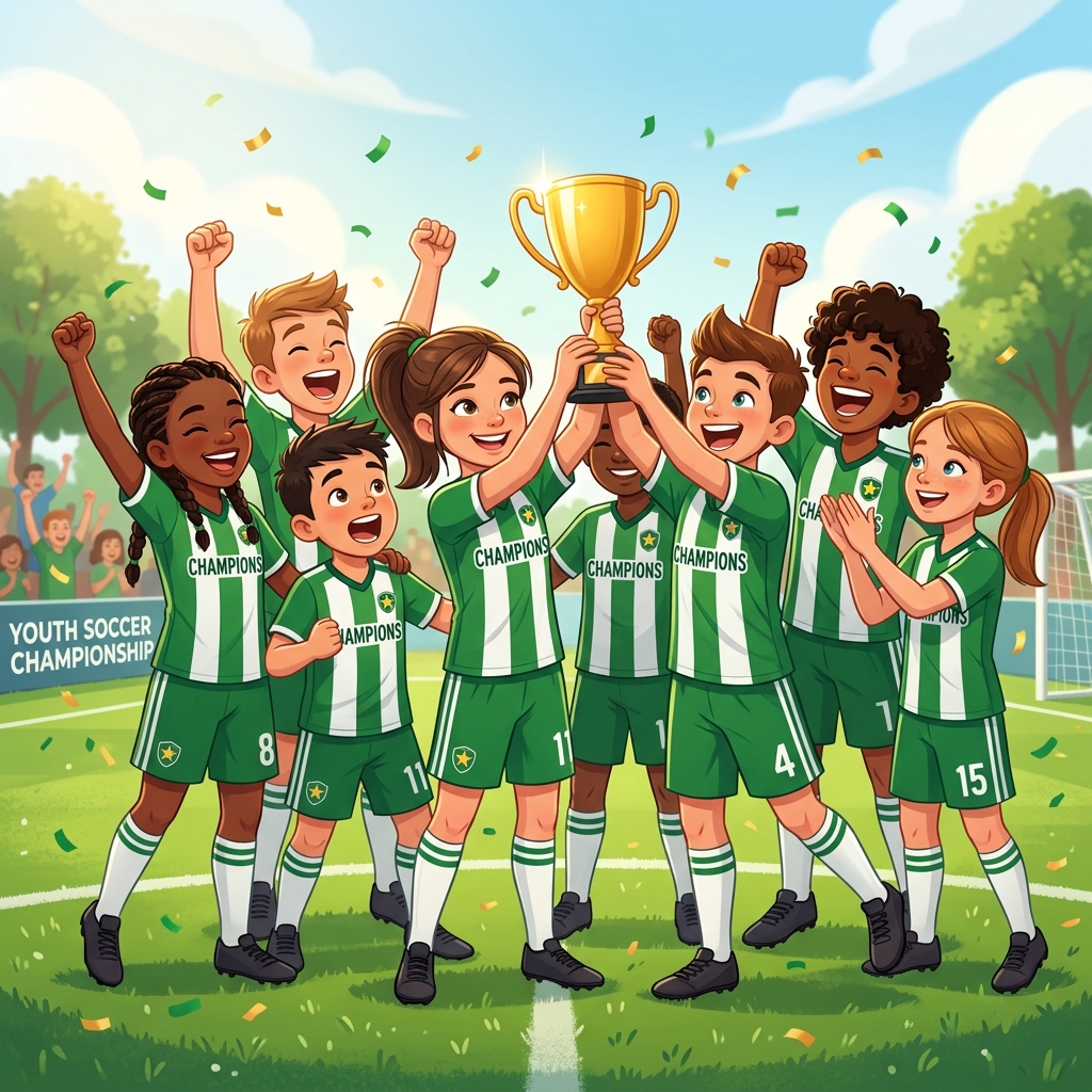 Kids celebrating sports victory